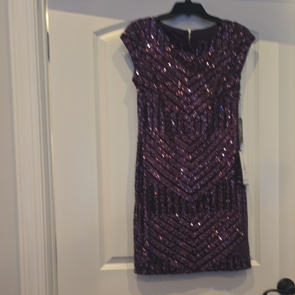 Vince Camuto Glittering Purple Mini Dress